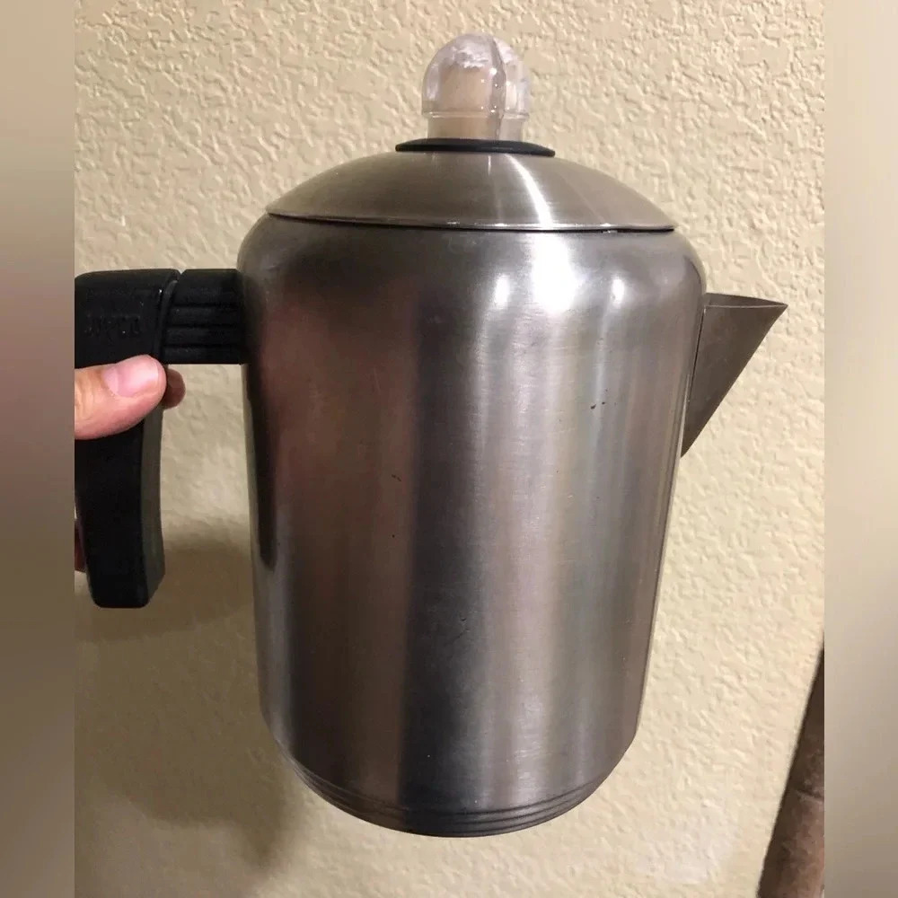 Vintage Copco Stainless Steel 8 Cup Coffee Pot Percolator